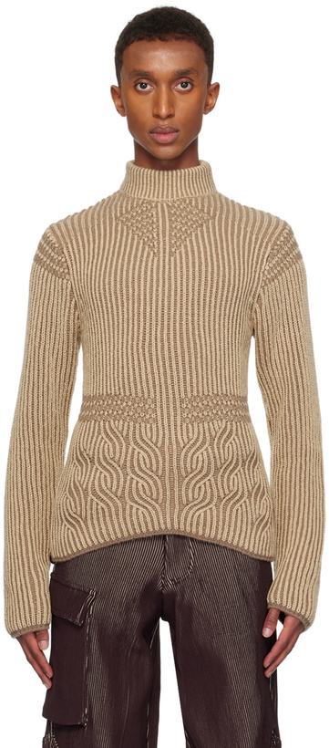 Photo: Isa Boulder SSENSE Exclusive Beige Rover Twisty Turtleneck