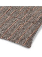 Kingsman - Conrad Slim-Fit Striped Mélange Wool and Satin Waistcoat - Brown
