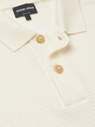 Giorgio Armani - Wool and Cotton-Blend Polo Shirt - Neutrals