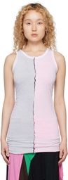 Edward Cuming White Ruched Tank Top