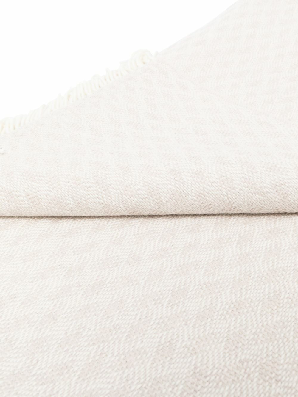 Johnstons Of Elgin Neutral Weave Wool Fringed Throw