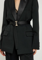 Victoria Beckham Belted Canvas Blazer Black