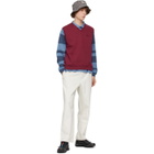 Stussy Burgundy Fleece Vest