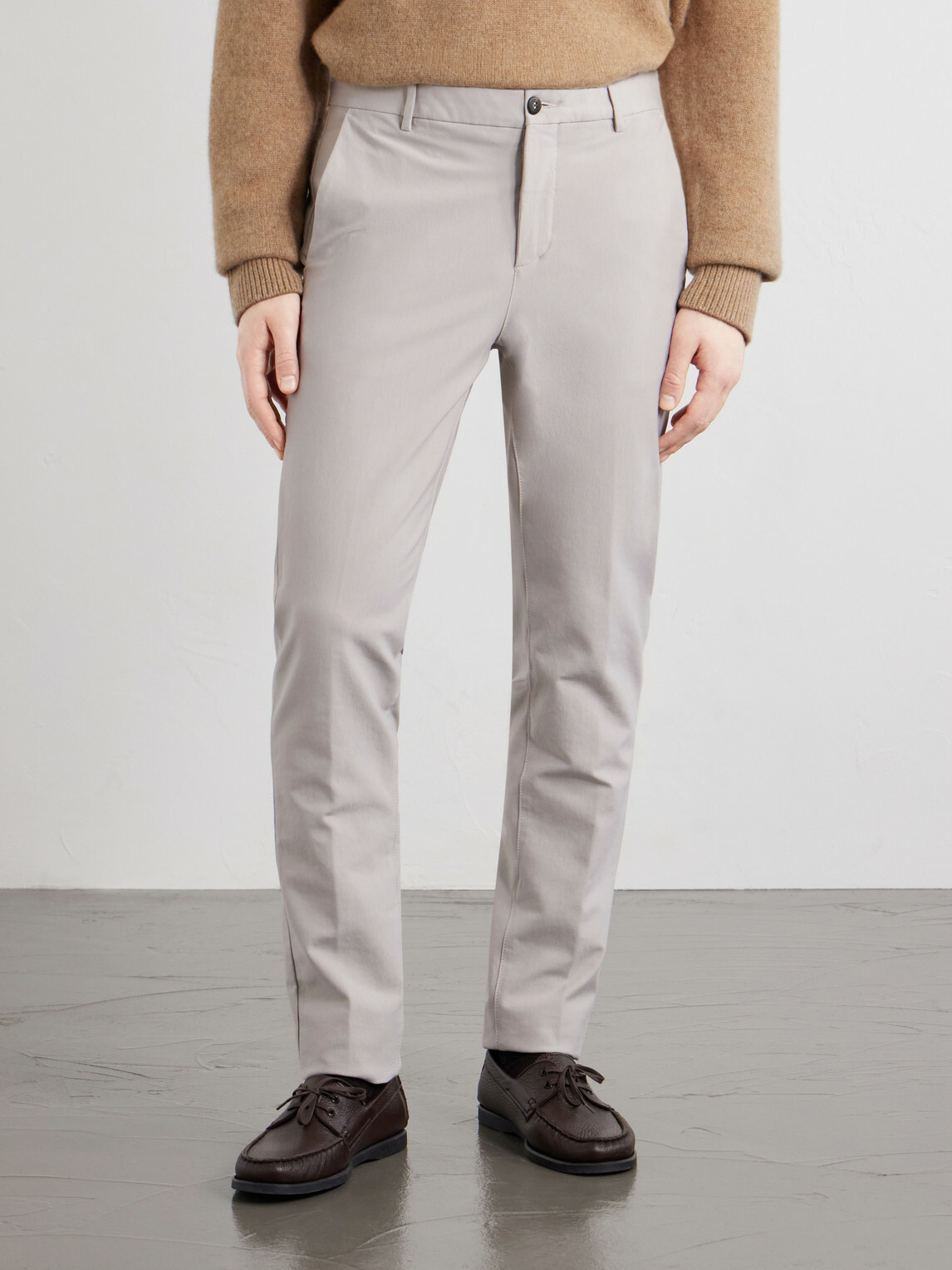 Eleventy - Straight-Leg Cotton-Blend Twill Chino - Neutrals
