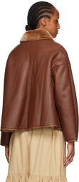 Cawley Brown & Tan Avis Reversible Shearling Jacket