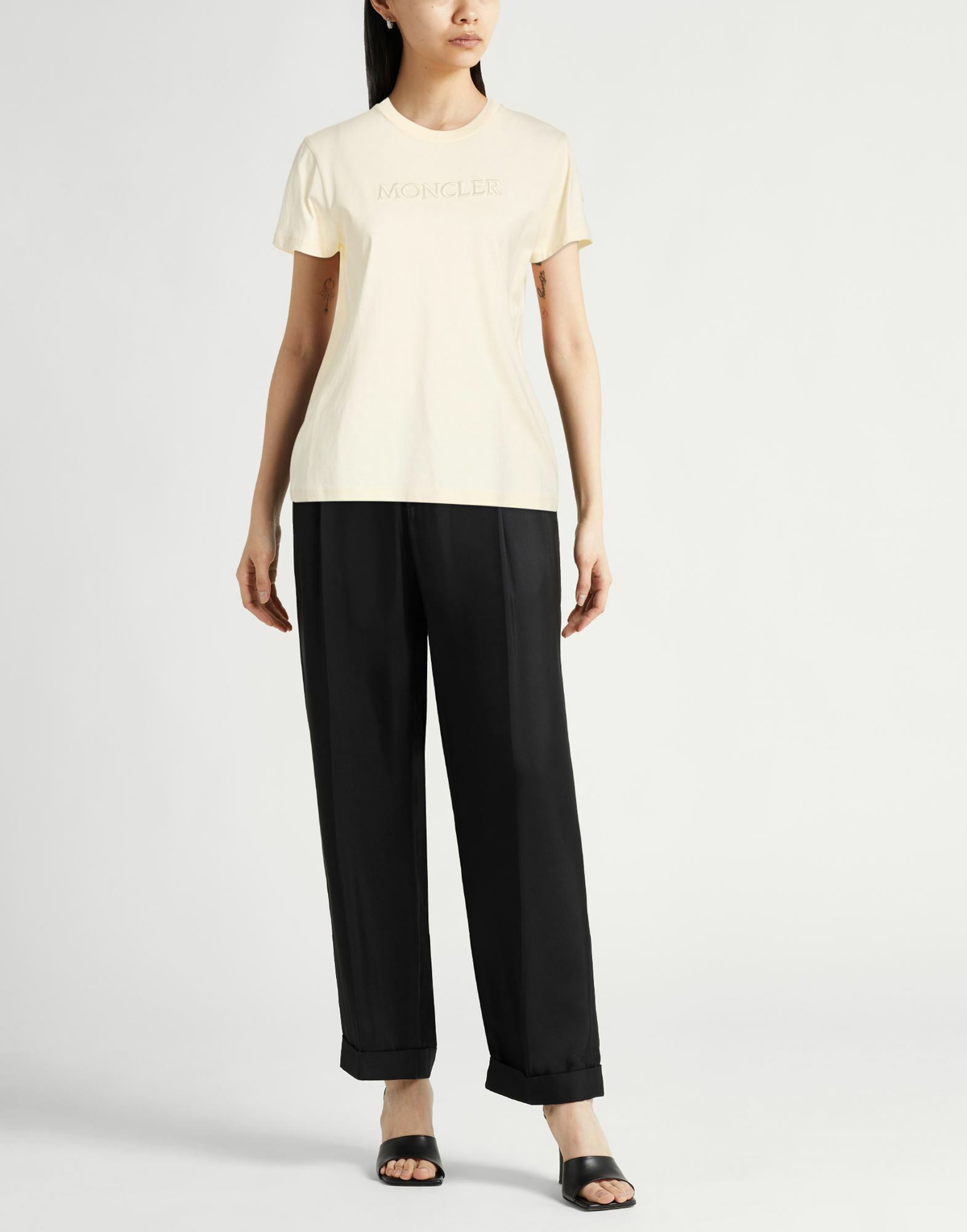 Moncler Womens T-shirt Cream