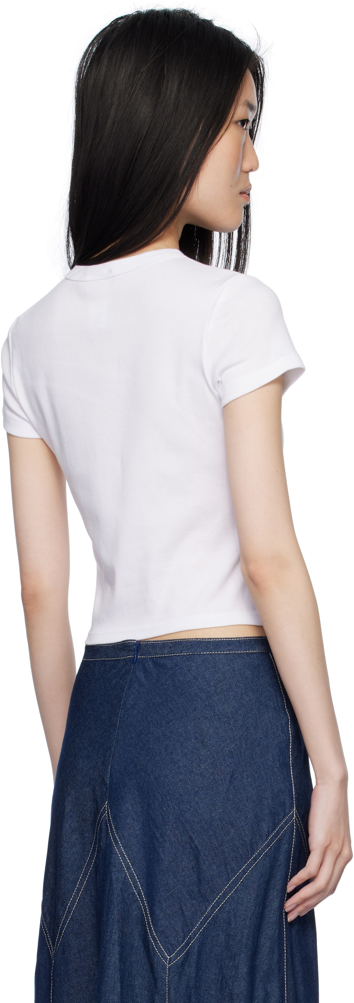 Anna Sui White Crewneck Beach Girl Baby T-shirt