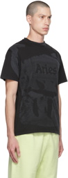 Aries Black Lasered Mega Temple T-Shirt