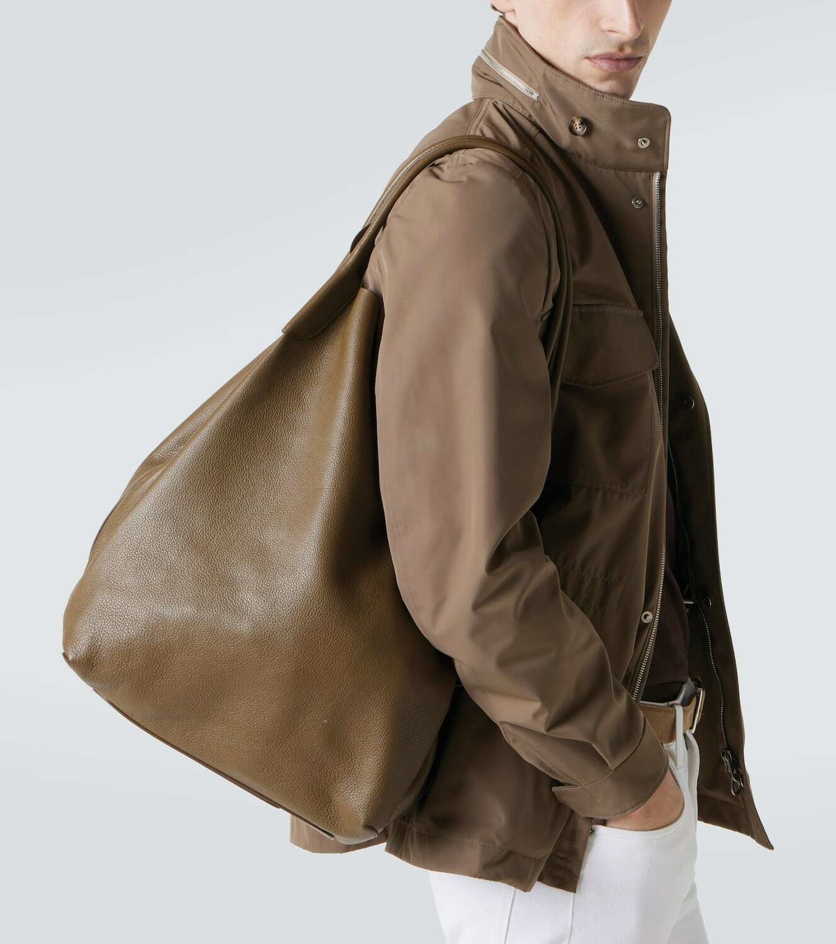 Loro Piana Bale Extra Large leather tote bag
