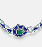 Kamyen 18kt white gold necklace with gemstones