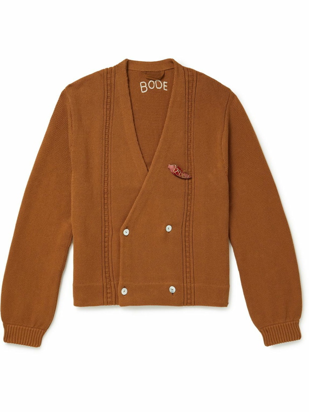 Photo: BODE - Double-Breasted Cotton Cardigan - Brown