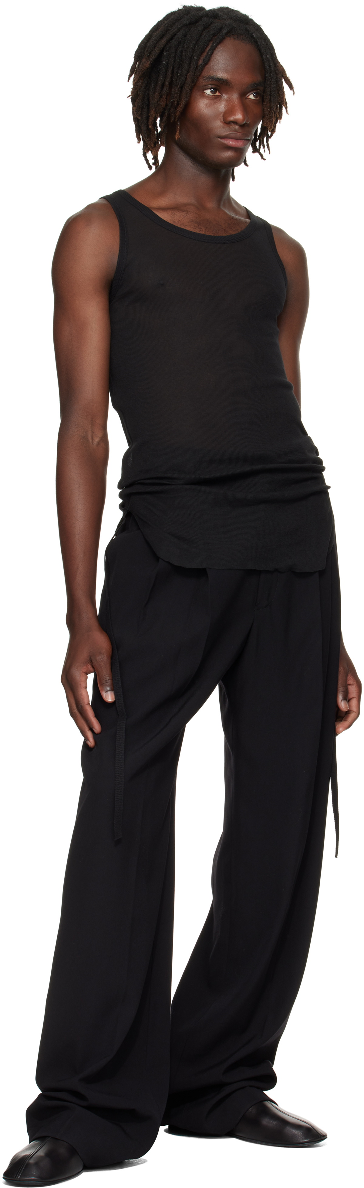Ann Demeulemeester Black Boris Ruched Tank Top