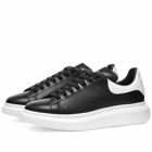 Alexander McQueen Men's Heel Tab Wedge Sole Sneakers in Black/White