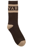 Varley Spencer Logo-intarsia Fleece Socks Brown
