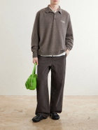 Acne Studios - Oversized Logo-Embroidered Wool and Yak-Blend Polo Sweater - Brown