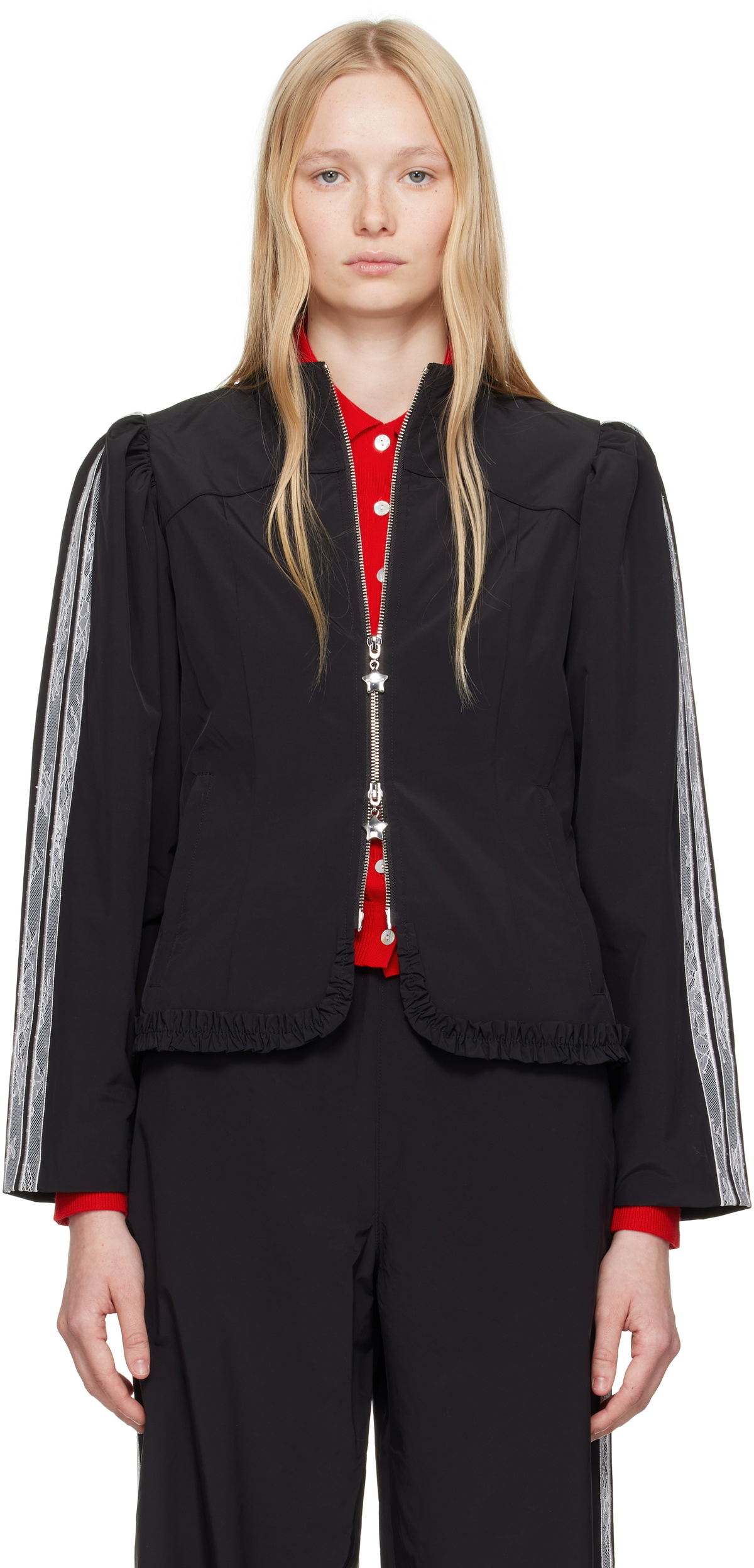 【関税込み】Sandy Liang ブラック Kino ジャケット Sandy Liang Black Kino Jacket Sandy Liang