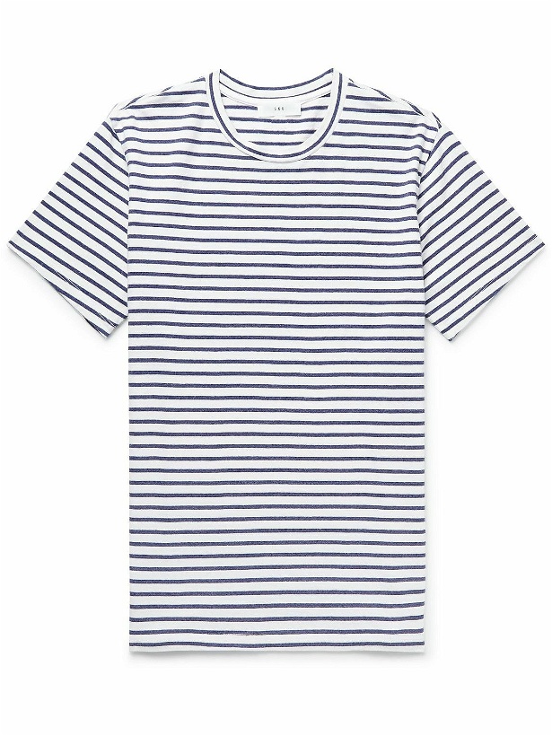 Photo: Save Khaki United - Striped Cotton-Blend Jersey T-Shirt - Blue