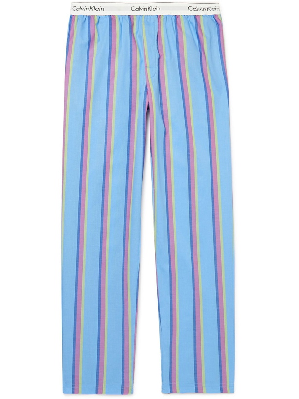 Photo: CALVIN KLEIN UNDERWEAR - Striped Cotton Pyjama Trousers - Blue