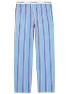 CALVIN KLEIN UNDERWEAR - Striped Cotton Pyjama Trousers - Blue