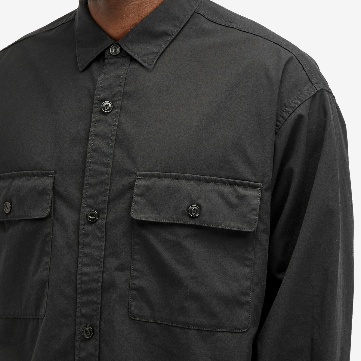 Nanamica Men's Utility Light Wind Shirt in Black Nanamica