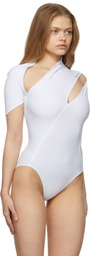 Mugler White Lycra Bodysuit