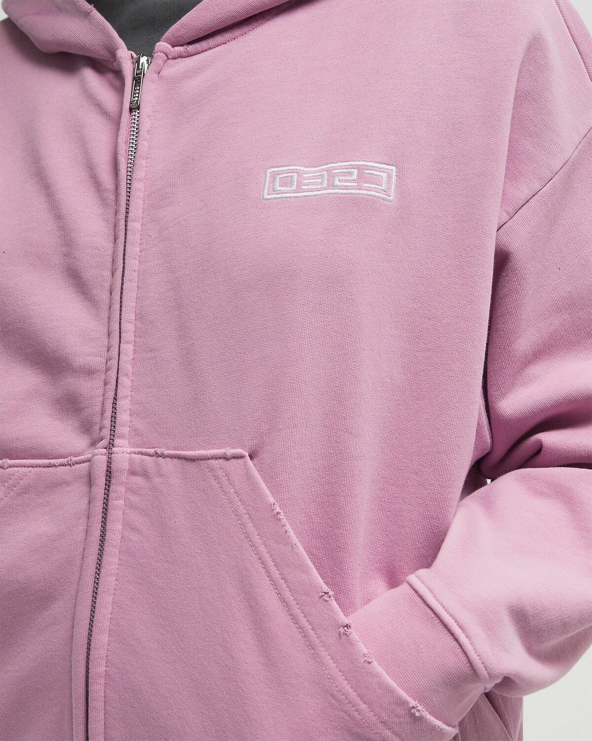 032c ROUTINE ZIP HOODIE pink Womens Hoodies/Zipper