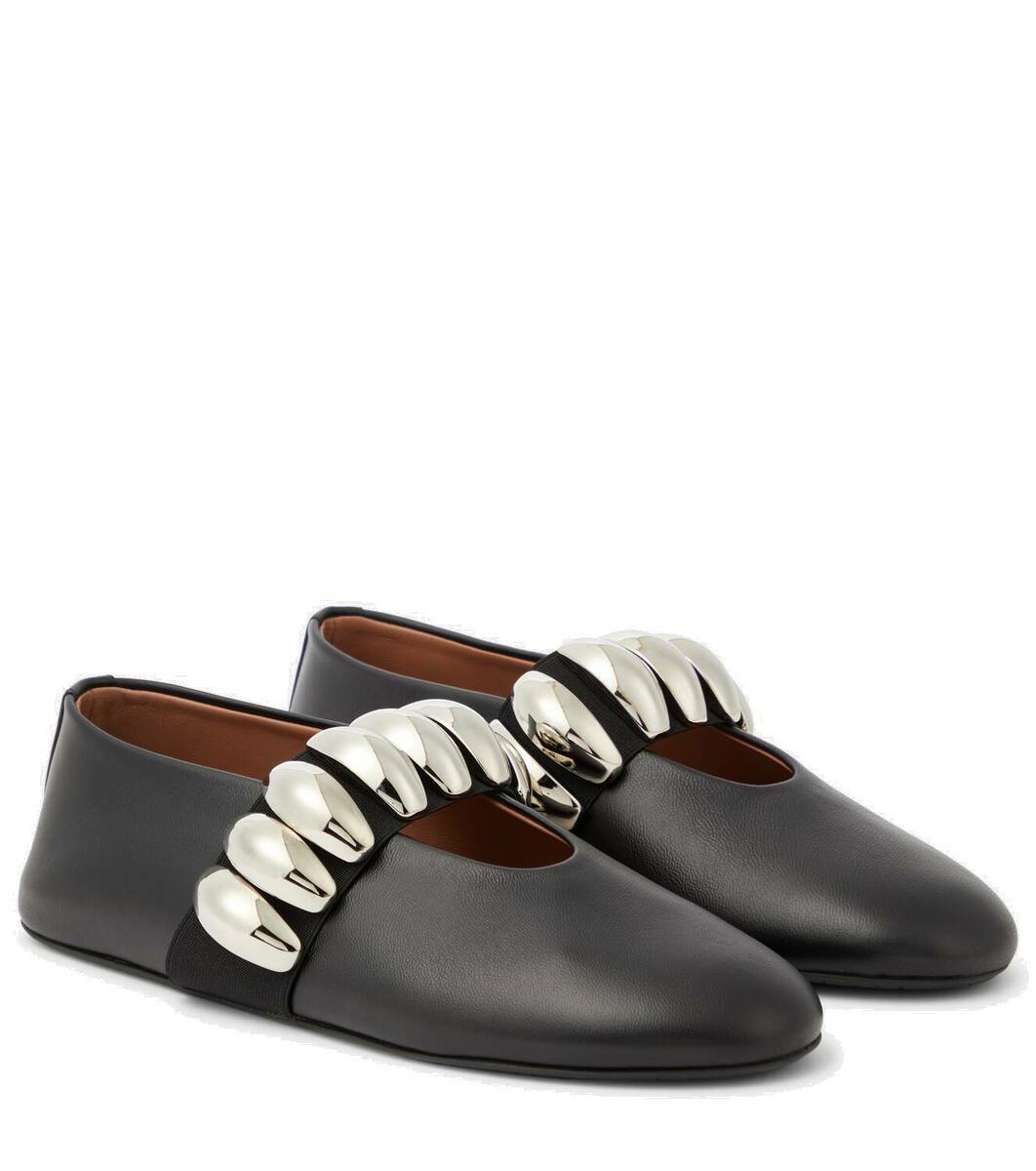 Alaïa Embellished leather ballet flats ALAÏA