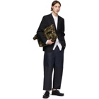 Comme des Garcons Homme Navy Multi-Fabric Garment-Dyed Trousers