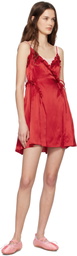 Simone Rocha Pink & Red Negligee Satin Patchwork Ballet Minidress