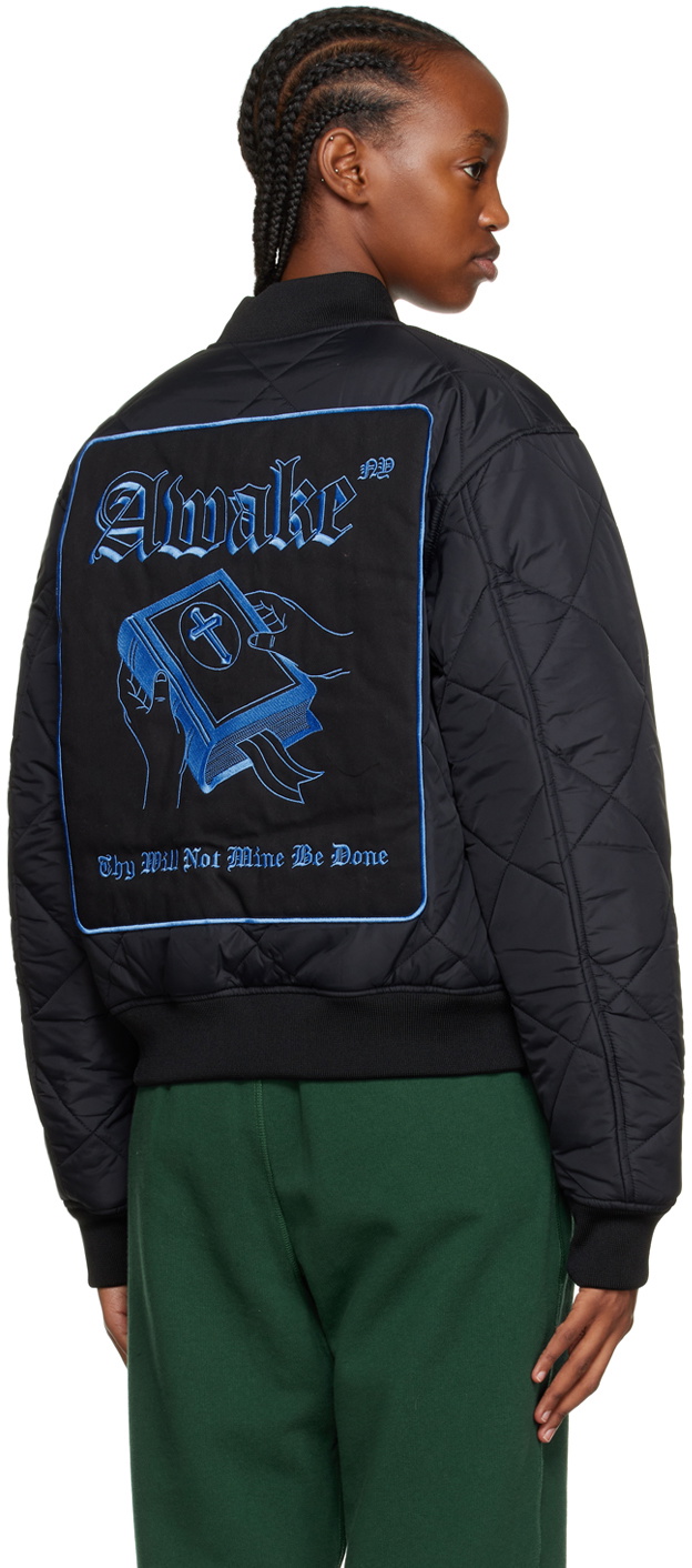 Awake NY Black Patch Bomber Jacket Awake NY