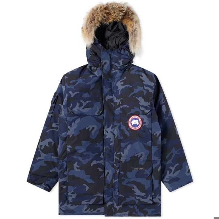 Photo: Canada Goose Men's Expedition Parka Jacket in Navy Classic Camo