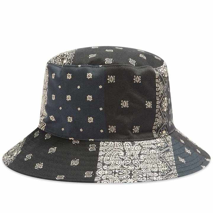 Photo: FrizmWORKS Men's Reversible Bucket Hat in Black Bandana