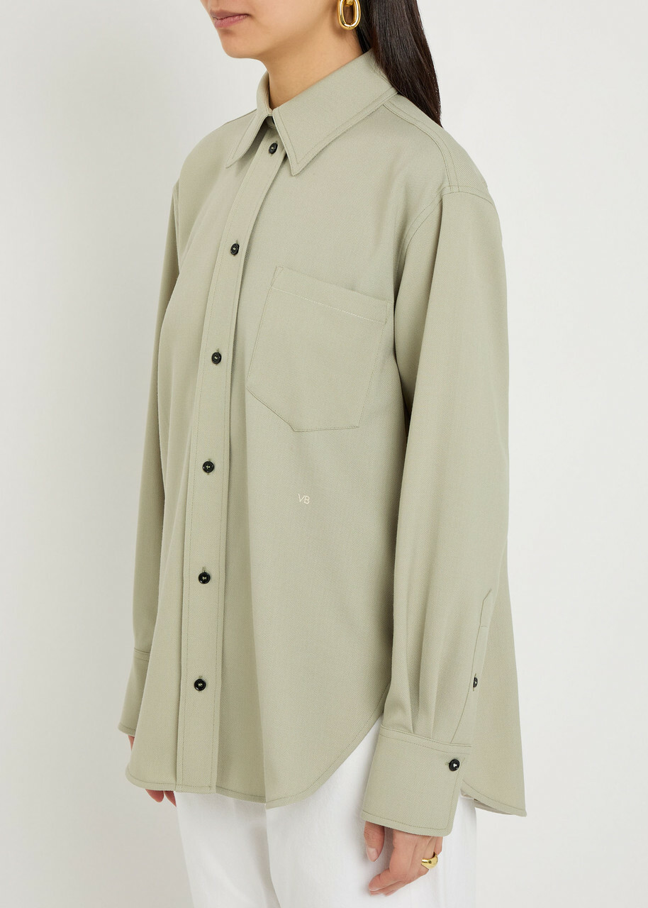 Victoria Beckham Crepe Shirt Sage