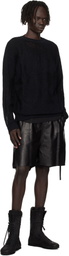 Ann Demeulemeester Black Palne High-Top Boxing Sneakers