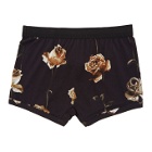 Dolce and Gabbana Black Flower Print Boxers