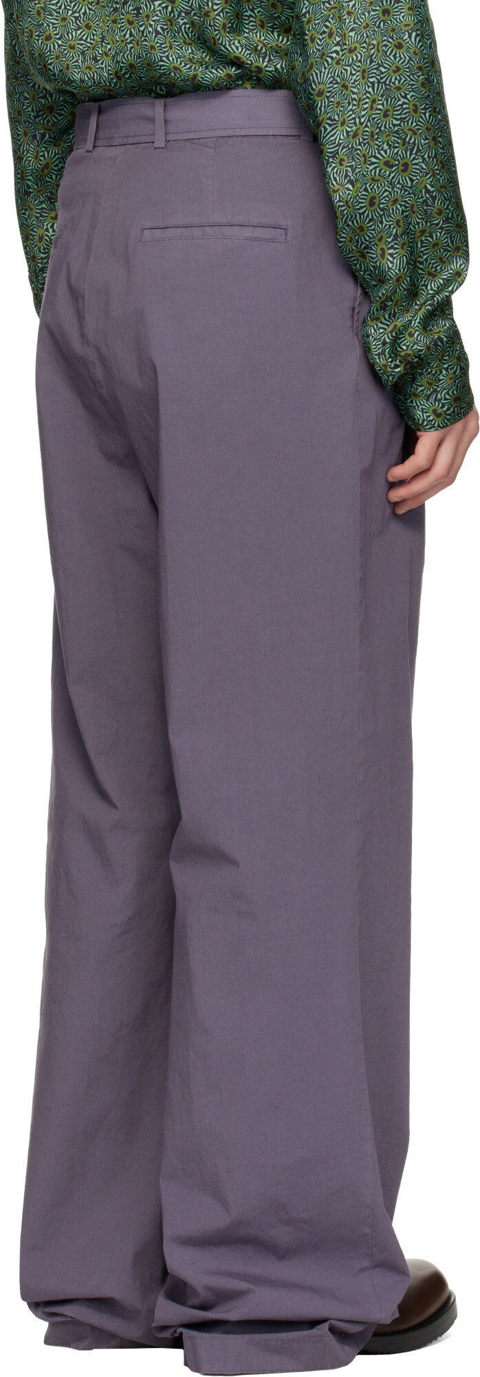 Dries Van Noten Purple Poplin Trousers
