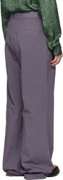 Dries Van Noten Purple Poplin Trousers
