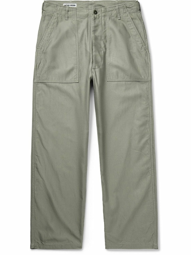 Photo: Kaptain Sunshine - Baker Straight-Leg Cotton Trousers - Green