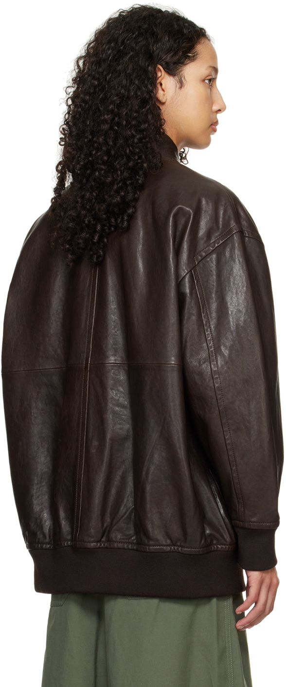 Weekend Max Mara Brown Cursore Leather Jacket Weekend Max Mara