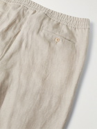 Brioni - Sidney Tapered Linen Drawstring Trousers - Neutrals