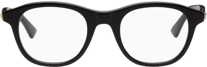 Photo: Bottega Veneta Black Round Glasses