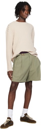 RECTO Beige Bold Rib Long Sleeves Knit Sweater