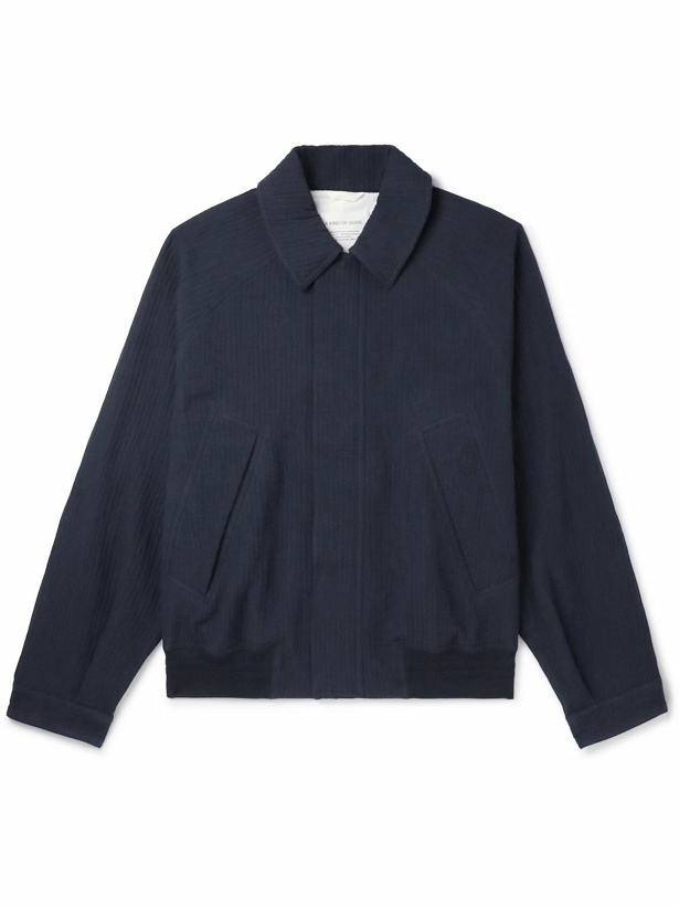 Photo: A Kind Of Guise - Bassel Cotton and Linen-Blend Bomber Jacket - Blue