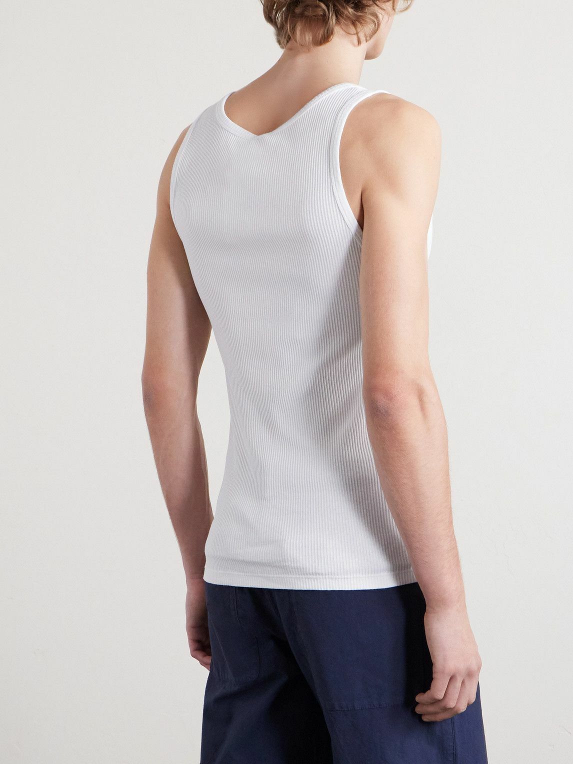 Barena - Ribbed Cotton-Blend Jersey Tank Top - White