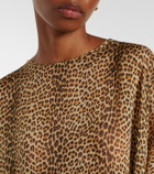 Roberto Cavalli Leopard-print semi-sheer silk kaftan