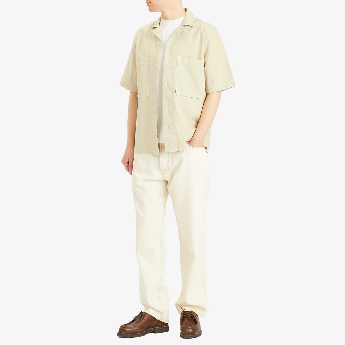 Armor-Lux Men's 2 Pocket Vacation Shirt in Oyster