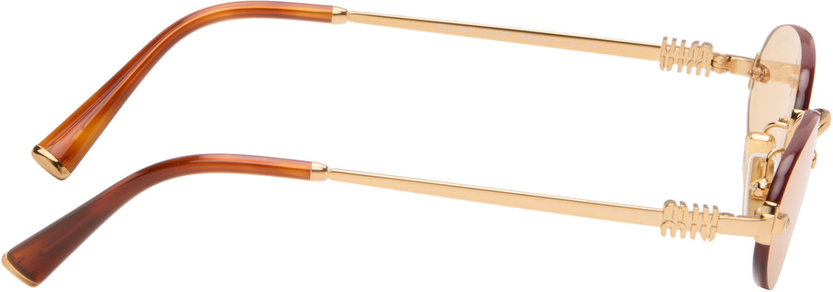 Miu Miu Eyewear Gold Logo Sunglasses
