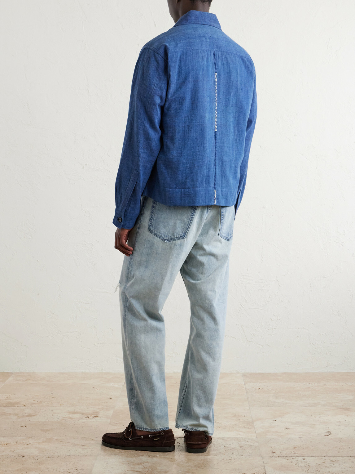 Kardo - Bodhi Cotton-Jacquard Jacket - Blue