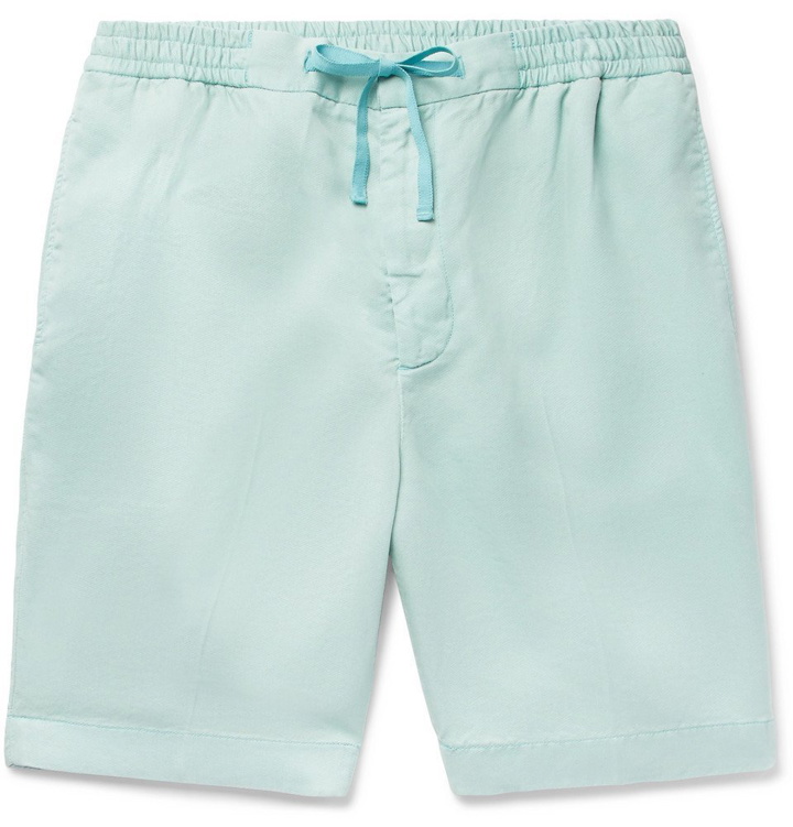 Photo: Officine Generale - Pleated Lyocell Drawstring Shorts - Mint