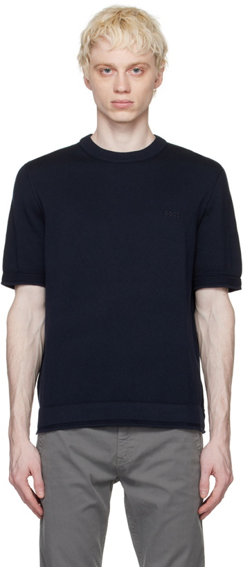 Photo: BOSS Navy Crewneck T-Shirt